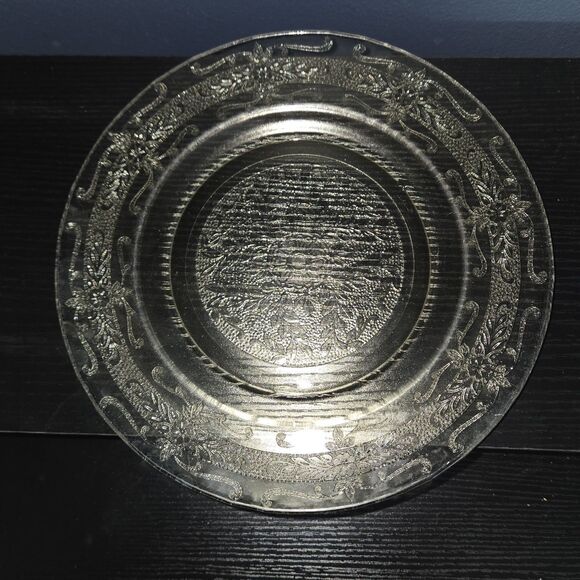 MacBeth Evans S Pattern Stippled ROSE band Yellow Plate 9" - Picture 2 of 4